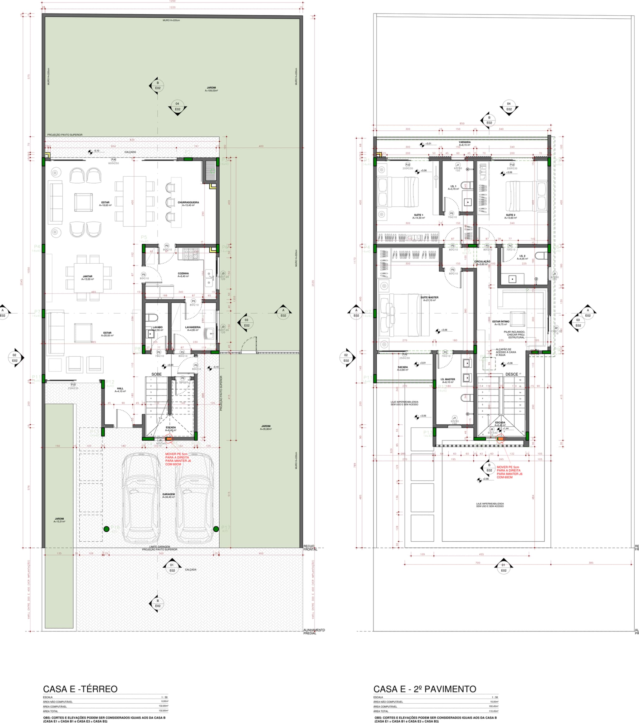 Planta da tipologia Casa 243 m²
