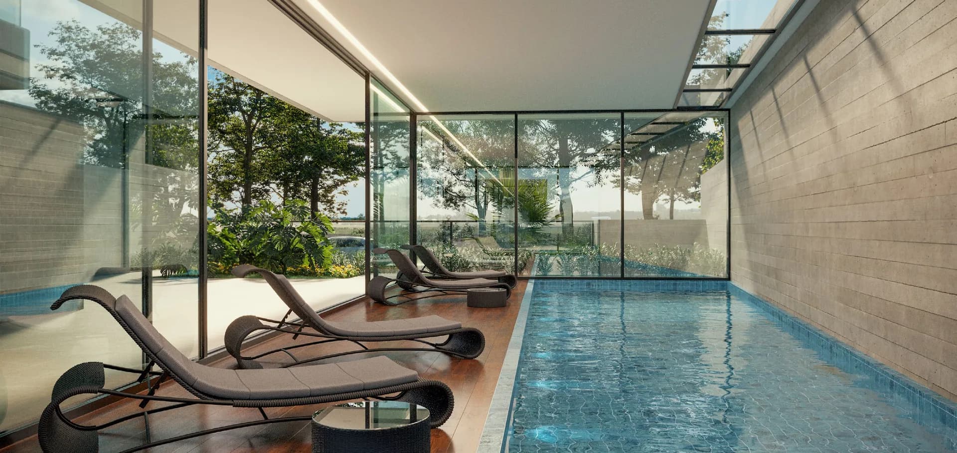 Piscina coberta, Grein
