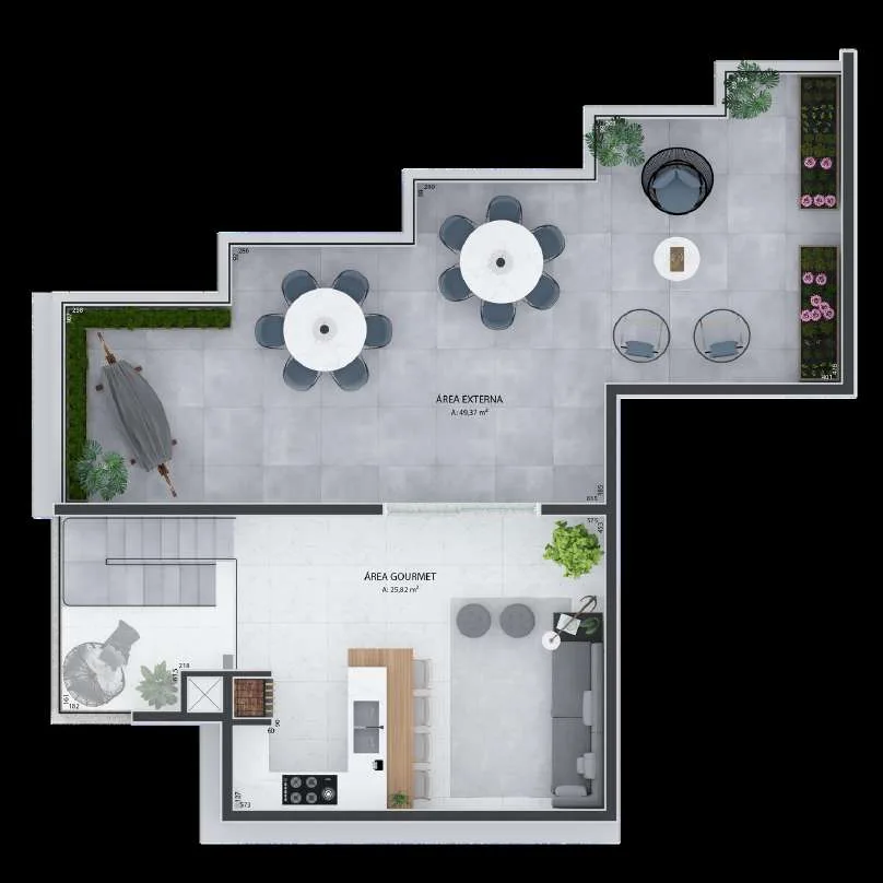 Planta da tipologia Apartamento 81,73 m²