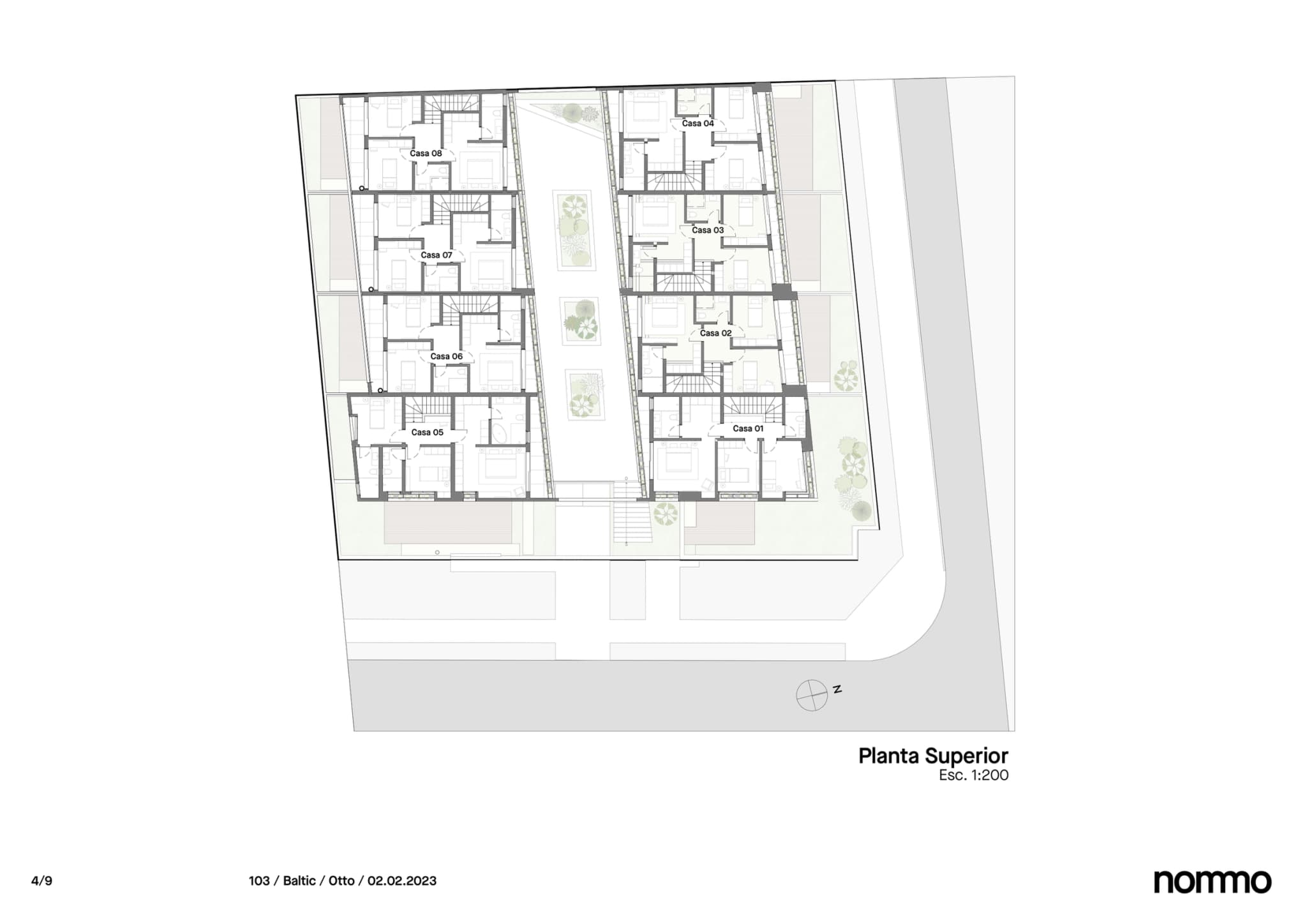 Planta da tipologia Casa · 3 quartos (1 suíte) · 208 m²