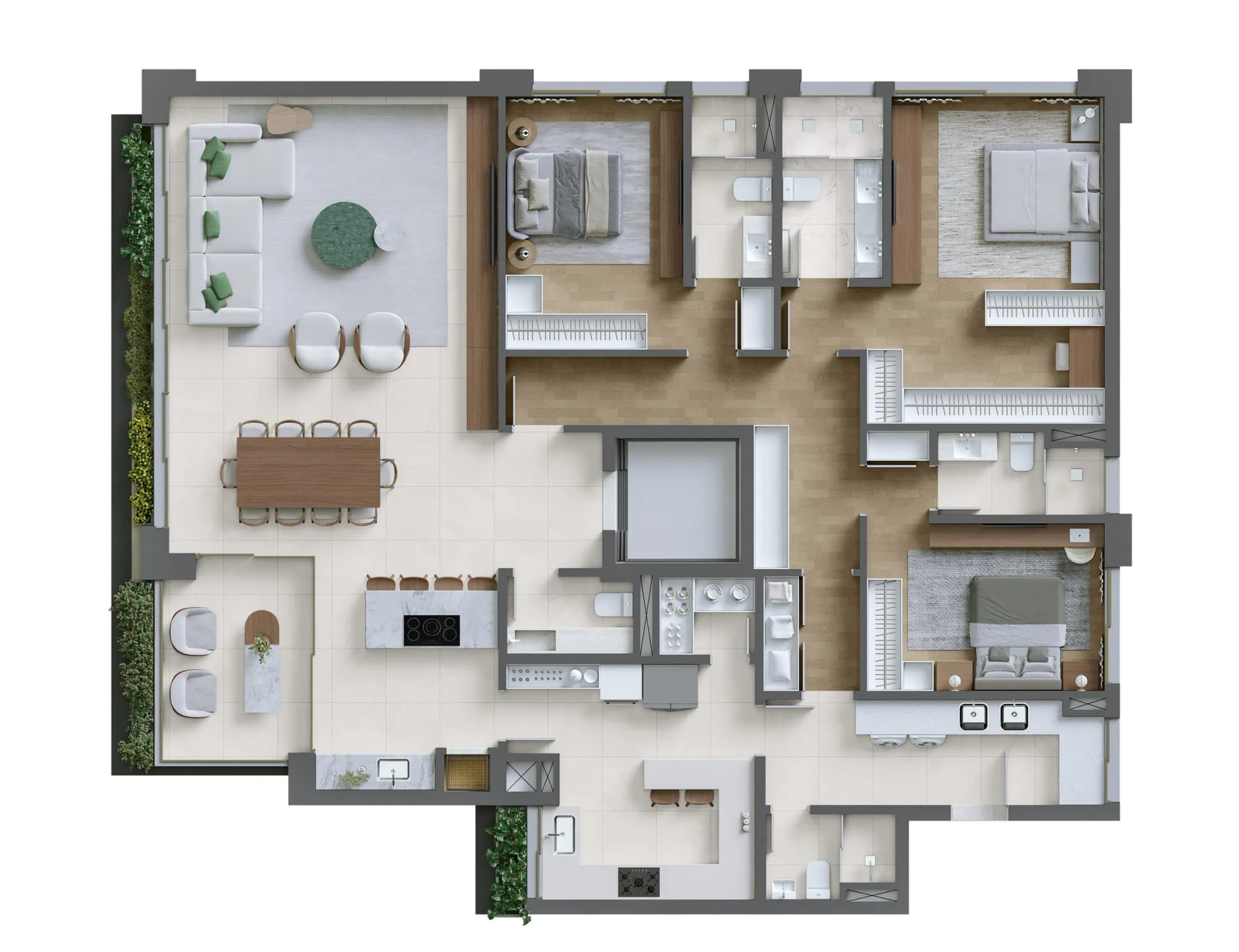 Planta da tipologia Apartamento 205 m²