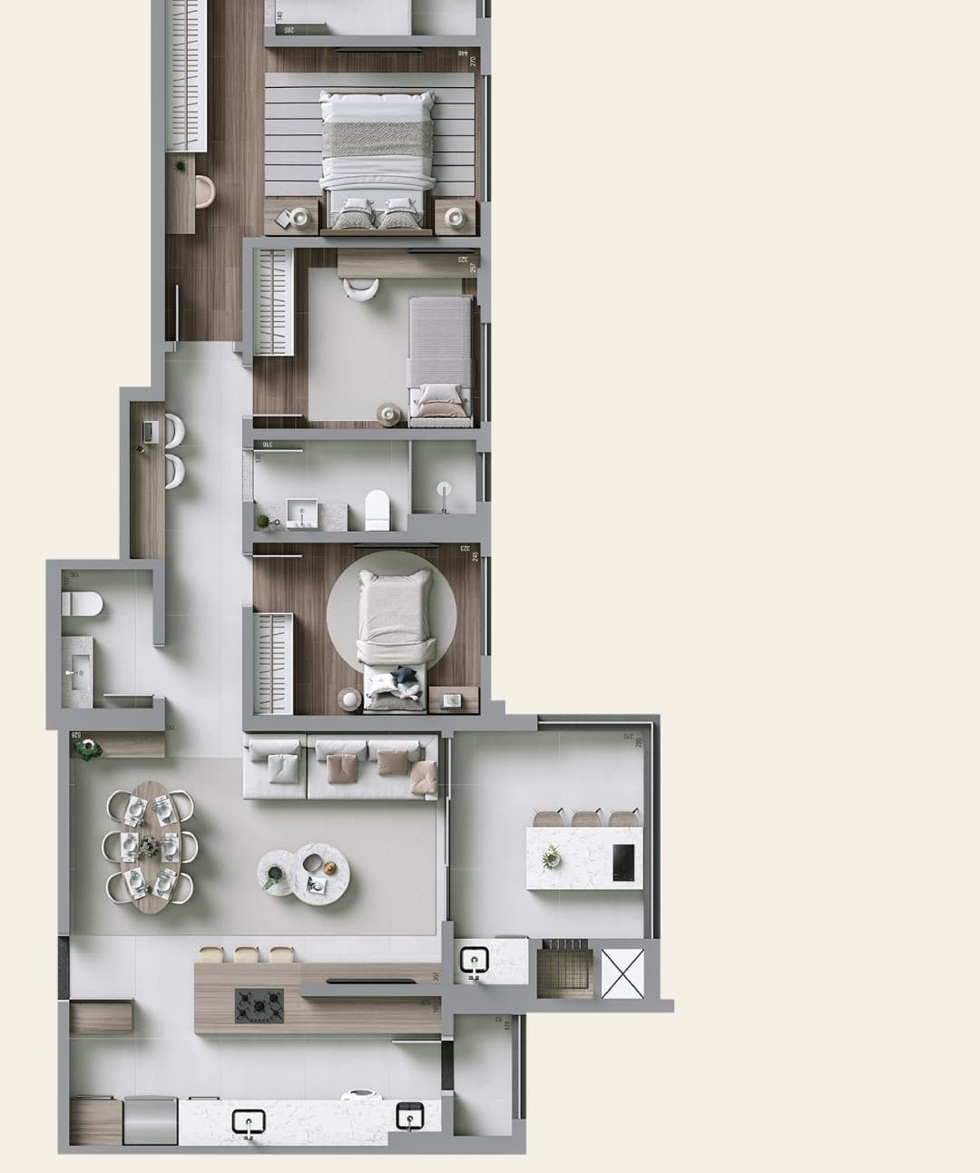 Planta da tipologia Tipo 107