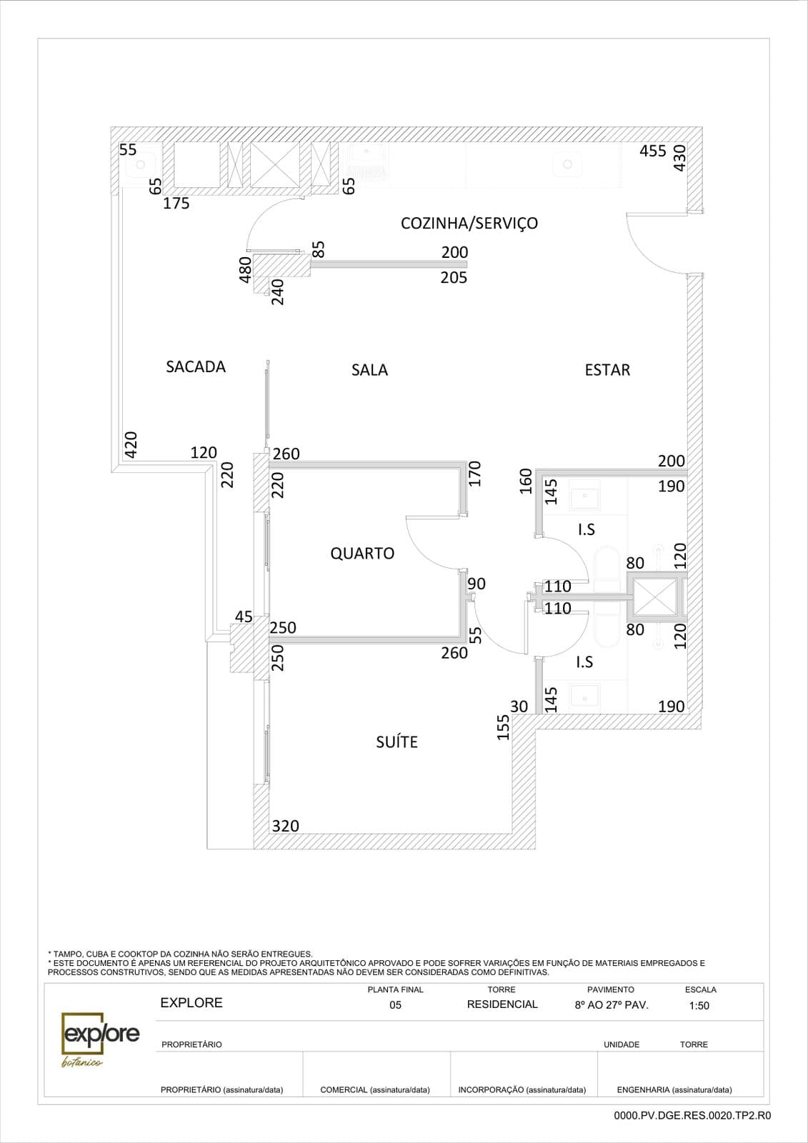 Planta da tipologia Apartamento 61 m²