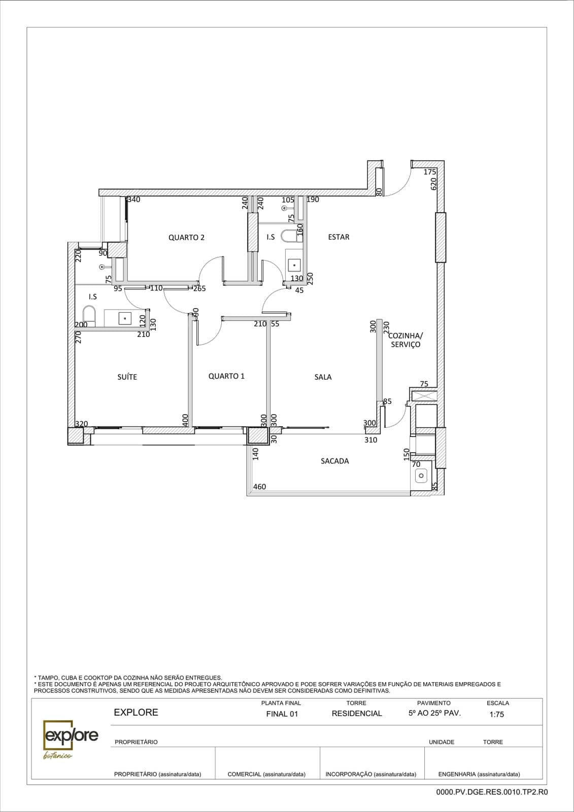 Planta da tipologia Apartamento 81 m²