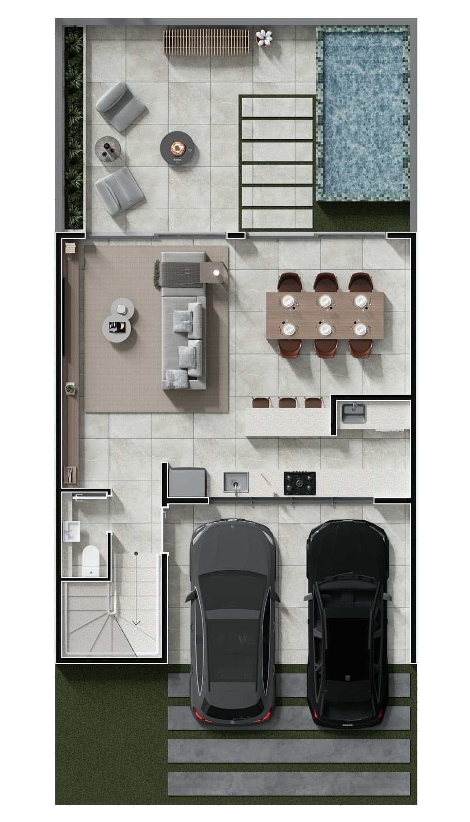 Planta da tipologia Casa 198 m²