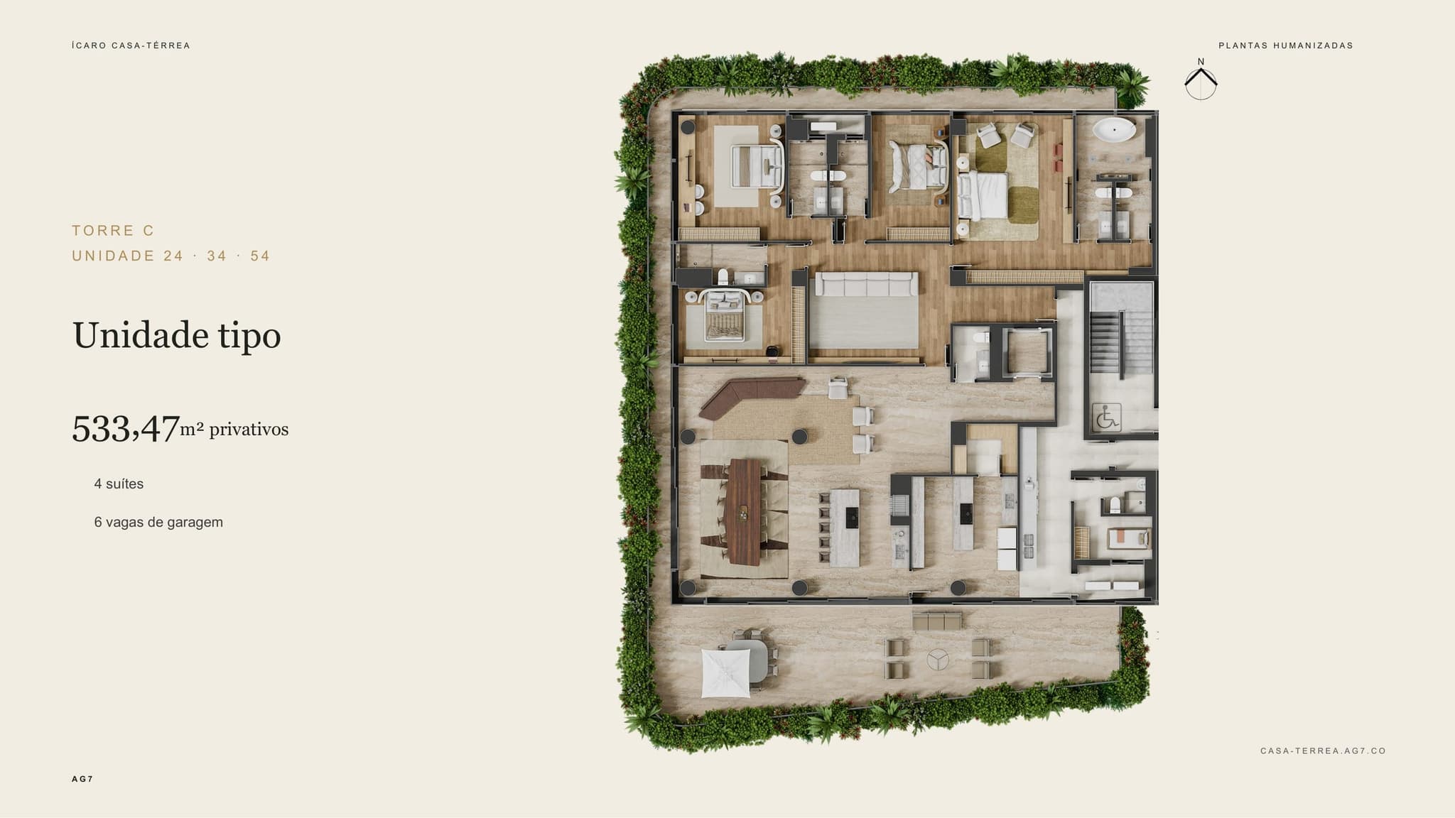 Planta da tipologia Torre C · un. 34 — Tipo