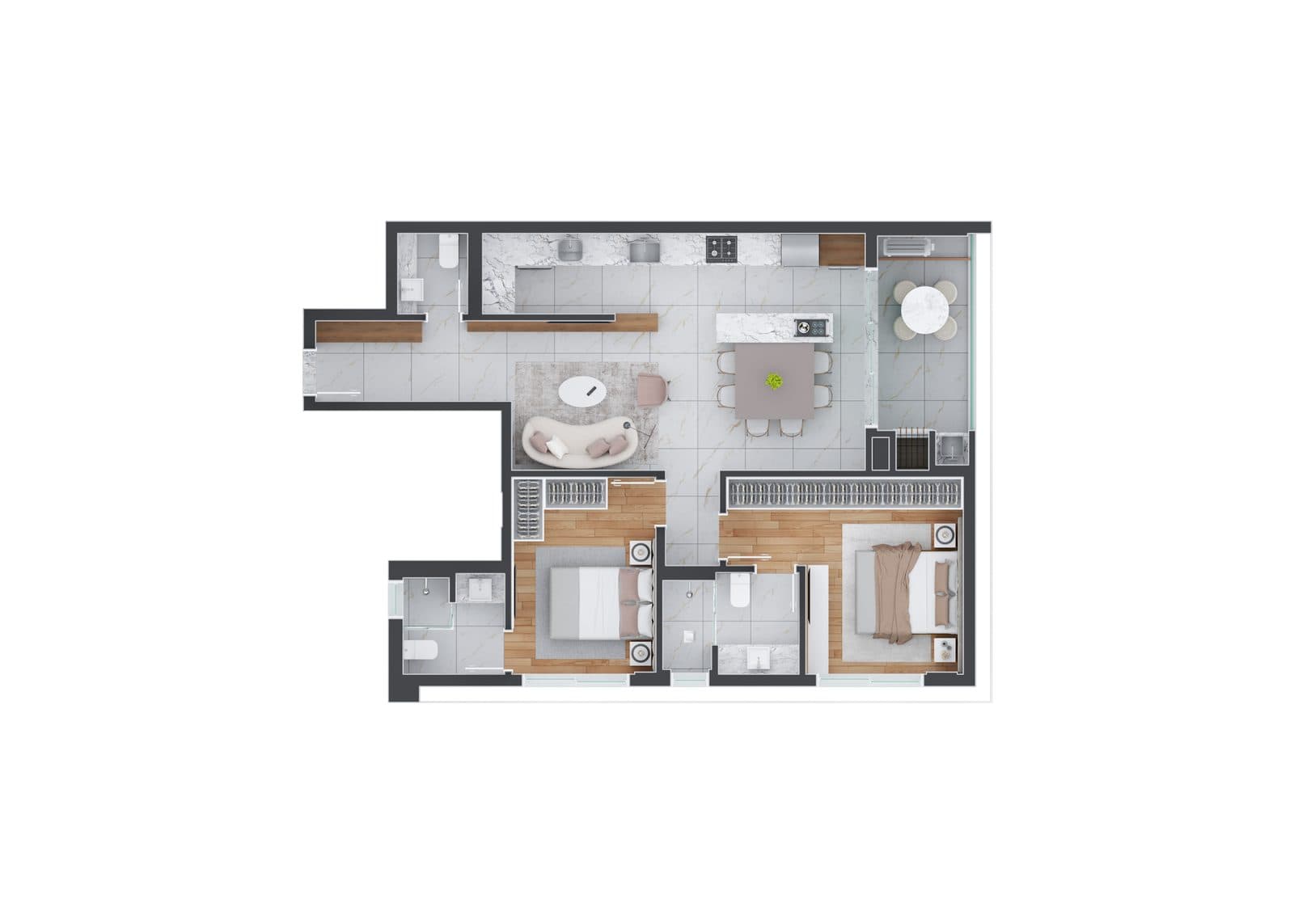 Planta da tipologia Apartamento Tipo 3