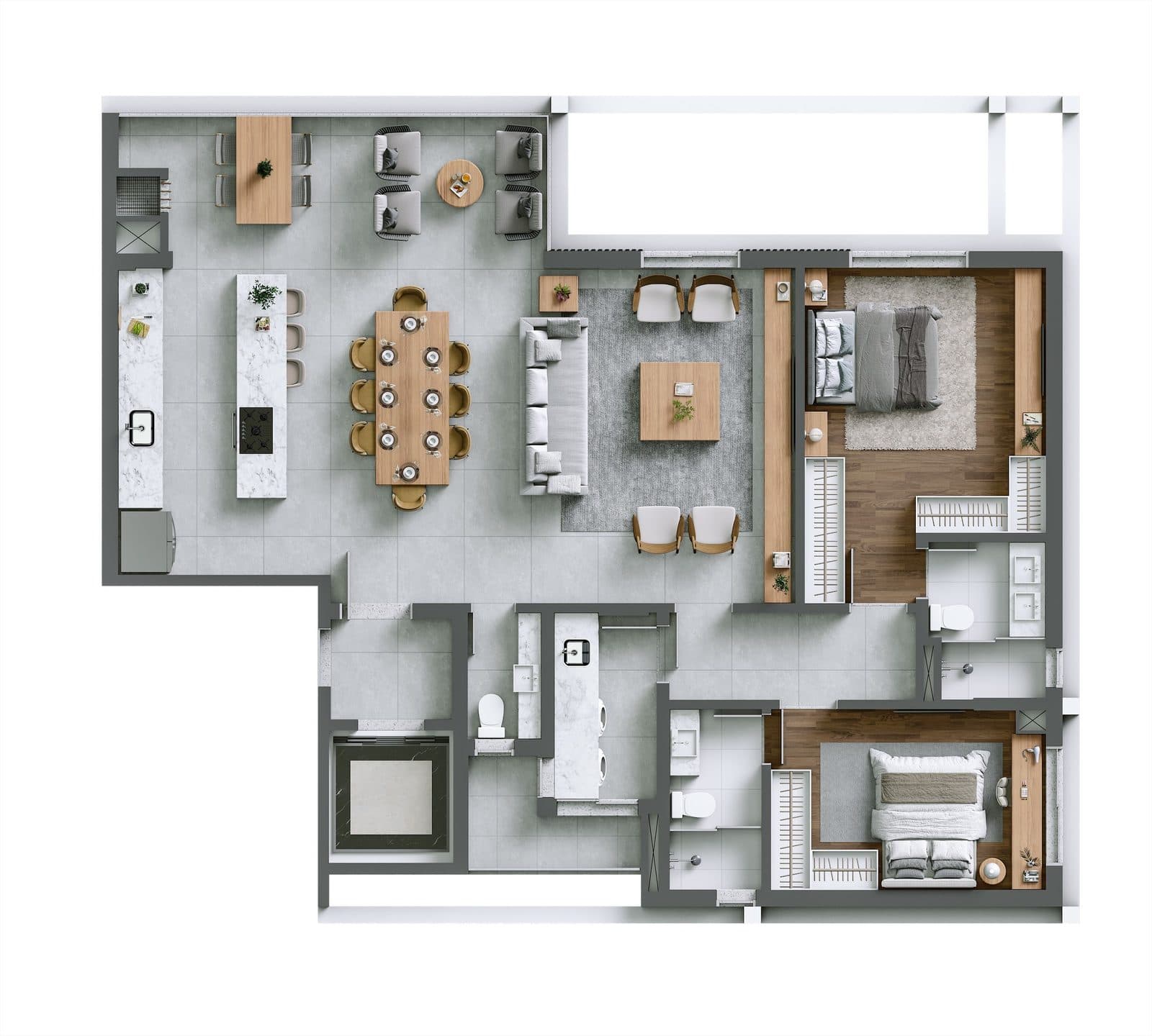Planta da tipologia Apartamento Tipo