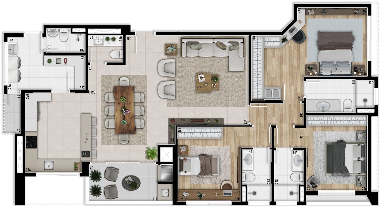 Planta da tipologia Apartamento Tipo